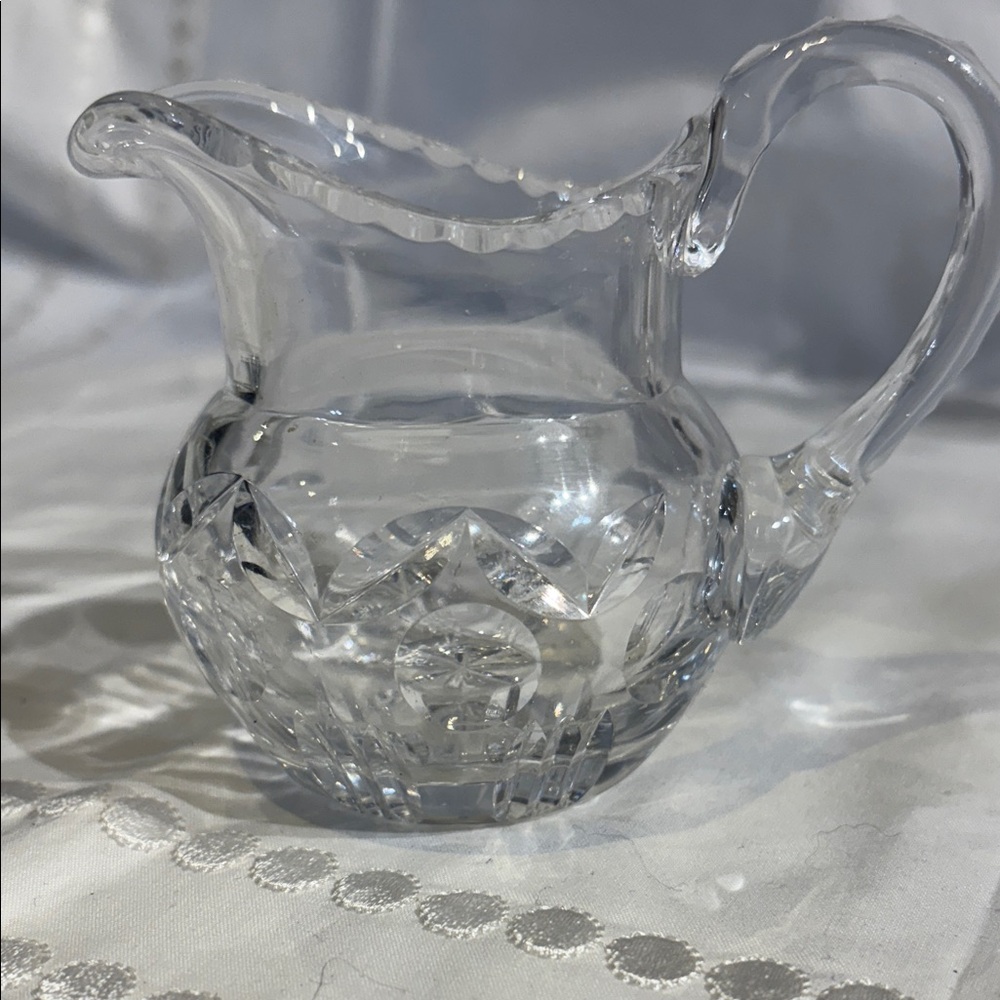 Antique/Vintage 3" English Pressed Glass Pitcher/Creamer/ Excellent Condition